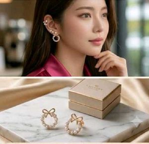 Chic Bow Pearl &amp; Crystal Earring Set(3)