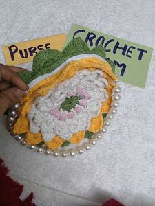 Handmade Crocheted Flower Purse