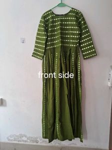 Elegant Green Ethnic Gown Frock Kurti mirror