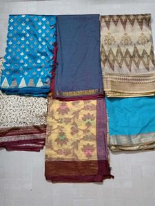 Combo of 6 Sarees✨💥With a free neckchain🎁💥 🎁