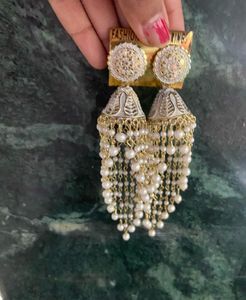 Elegant Jhumka Earrings with Pearls