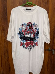 SHEIN White Graphic Print T-Shirt