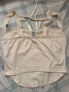 NewMe Cream Lace Trim Corset Top