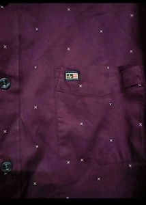 Men's Patterned Burgundy Shirt