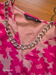 faballey pink Floral Wrap Dress