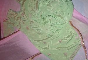 Shiny Mint Green Patiala suite