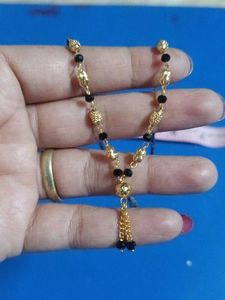 Elegant Gold & Black Beaded Mangalsutra