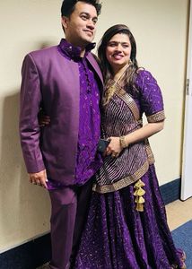 Elegant Purple Embroidered Lehenga Choli Set