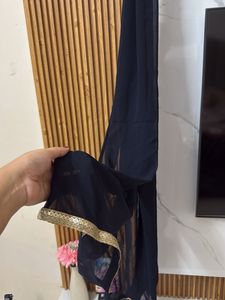 Elegant navy blue &amp; Gold Embellished Kurta