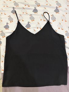 Classic Black Satin Finish Camisole Top