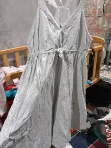Comfortable Grey Spaghetti Strap Dress