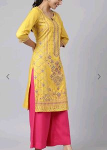 AURELIA💛Round Neck Ethnic Motifs Printed Kurta
