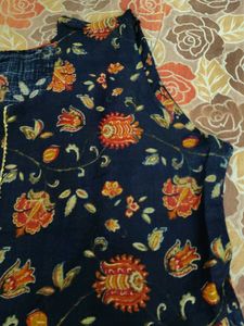 Blue Floral Print Kurta