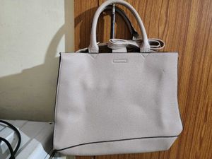 Stylish Taupe Faux Croc Trim Tote Bag(U.K)