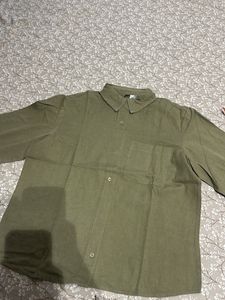 Olive Green Button-Up Shirt