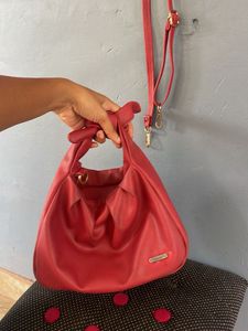 Red Sling To  Handbag (detachable strap)