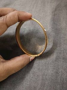 Gold-Tone Bangle Bracelet with Rhinestones
