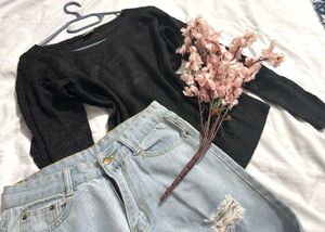 Original Spirit Sparkly Black Knit Sweater