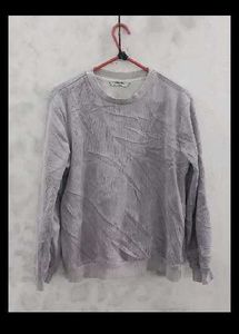Light Gray Textured Sweatshirt