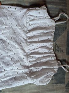 Chic White Eyelet Mini Dress🎀(not wore once)