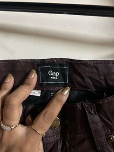GAP Dark Burgundy Coated Skinny Jeans
