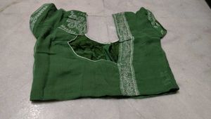 Green Sequined Saree with Blouse