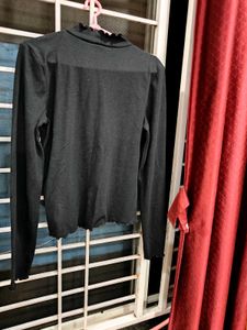 Black Mock Neck Long Sleeve Top