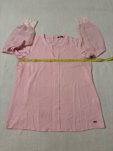 Park Avenue V-Neck Blouse with Lace Cuffs