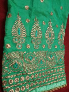 Fancy Green Unstitched Suit Material For Women