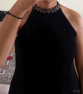 Elegant Beaded Black Top