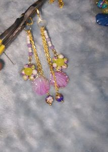handcrafted Boho Flower &amp; Shell Dangle Earrings