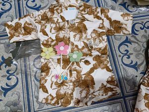 Floral Girl's Top and Pants Set