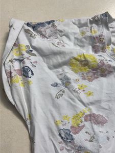 Light Blue Floral fitted Print T-Shirt