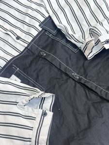 Striped &amp; Black Patchwork Shirt