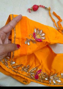 Vibrant Orange Embroidered Blouse