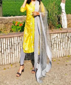 Yellow Embroidered Kurta