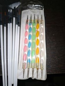 Nail Art Decal, Brush and Dotting Tool Set