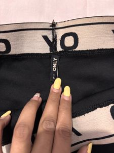 ONLY black logo waistband leggings