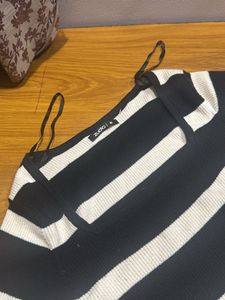 Chic Striped Knit Top with Straps