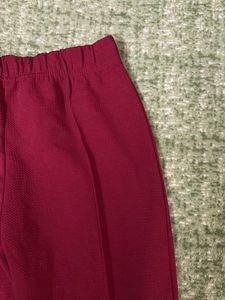 Stylish Maroon Flared Pants | High Waist Stretchab