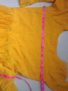 Yellow Anarkali Kurta with Sequins