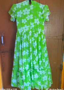 Bright Green Floral Maxi Dress