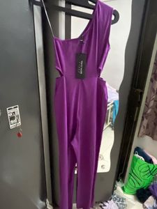 Stunning Purple One-Shoulder Cut-Out Jumpsuit