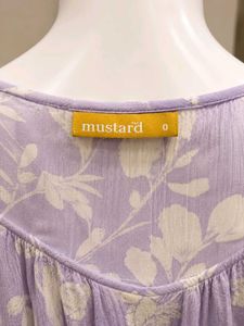 Purple Floral Print Midi Dress