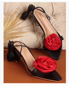 Revolt Block Heel Roses Design