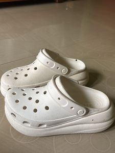 White Crocs Platform Clogs