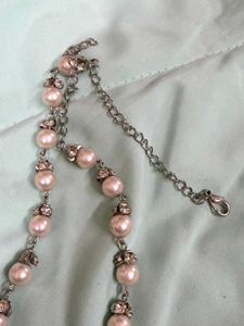 Elegant Pearl &amp; Crystal Necklace &amp; Earring Set