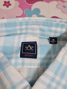 Men's Blue &amp; White Plaid Shirt