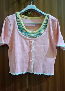 Cute Pink Cropped Top 🎀