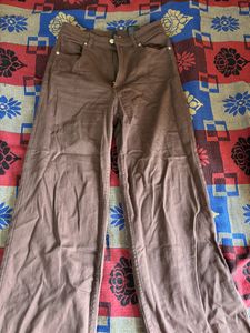 H&amp;M High Waist Trouser/Jeans - (chocolate Brown)